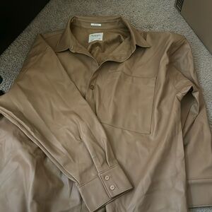 Abercrombie faux leather oversized jacket.